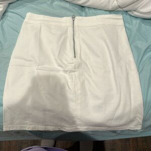 White mini skirt